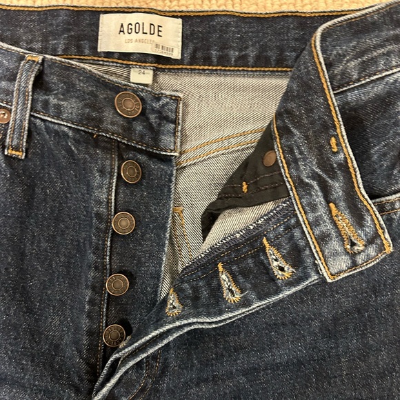 Agolde Dark Blue Flare Jeans - Picture 5 of 5
